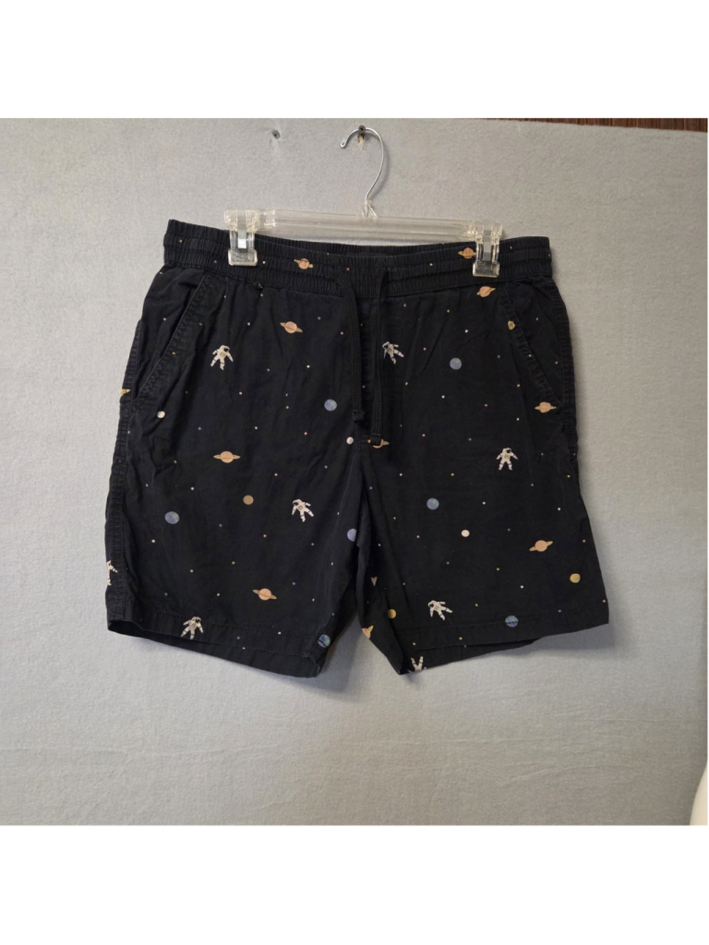 Men's Cactus Man Space Print Shorts Size L Black